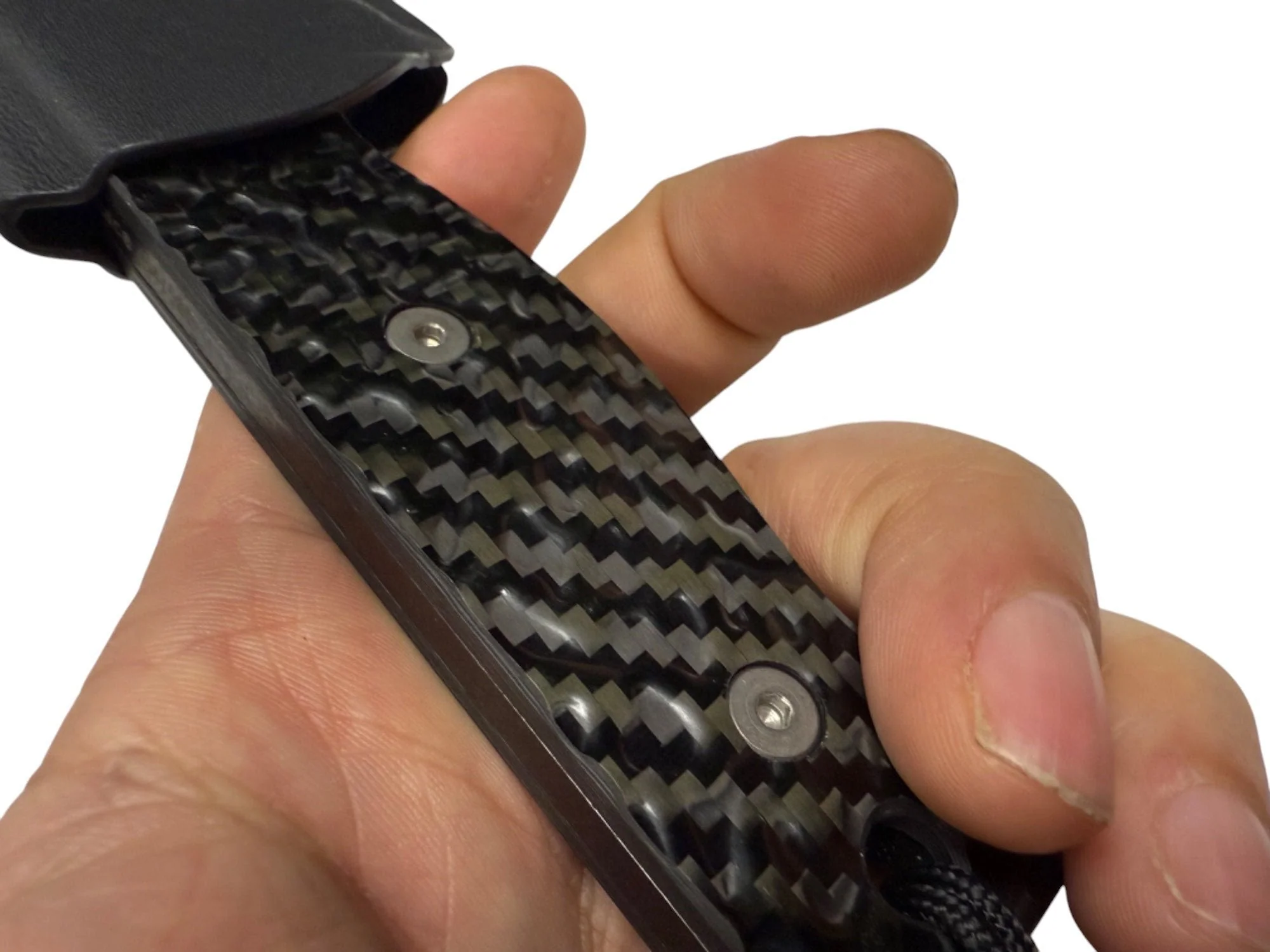 R4A - Ready 4 Action Knife / D2 Fixed Blade ( Contour-Tex Carbon Fiber Scales ) - Image 9