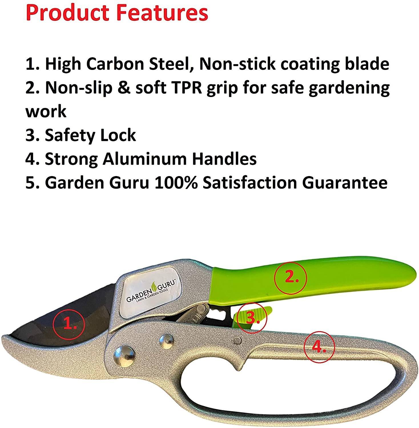 Ratchet Garden Pruning Shears Clippers - Image 4