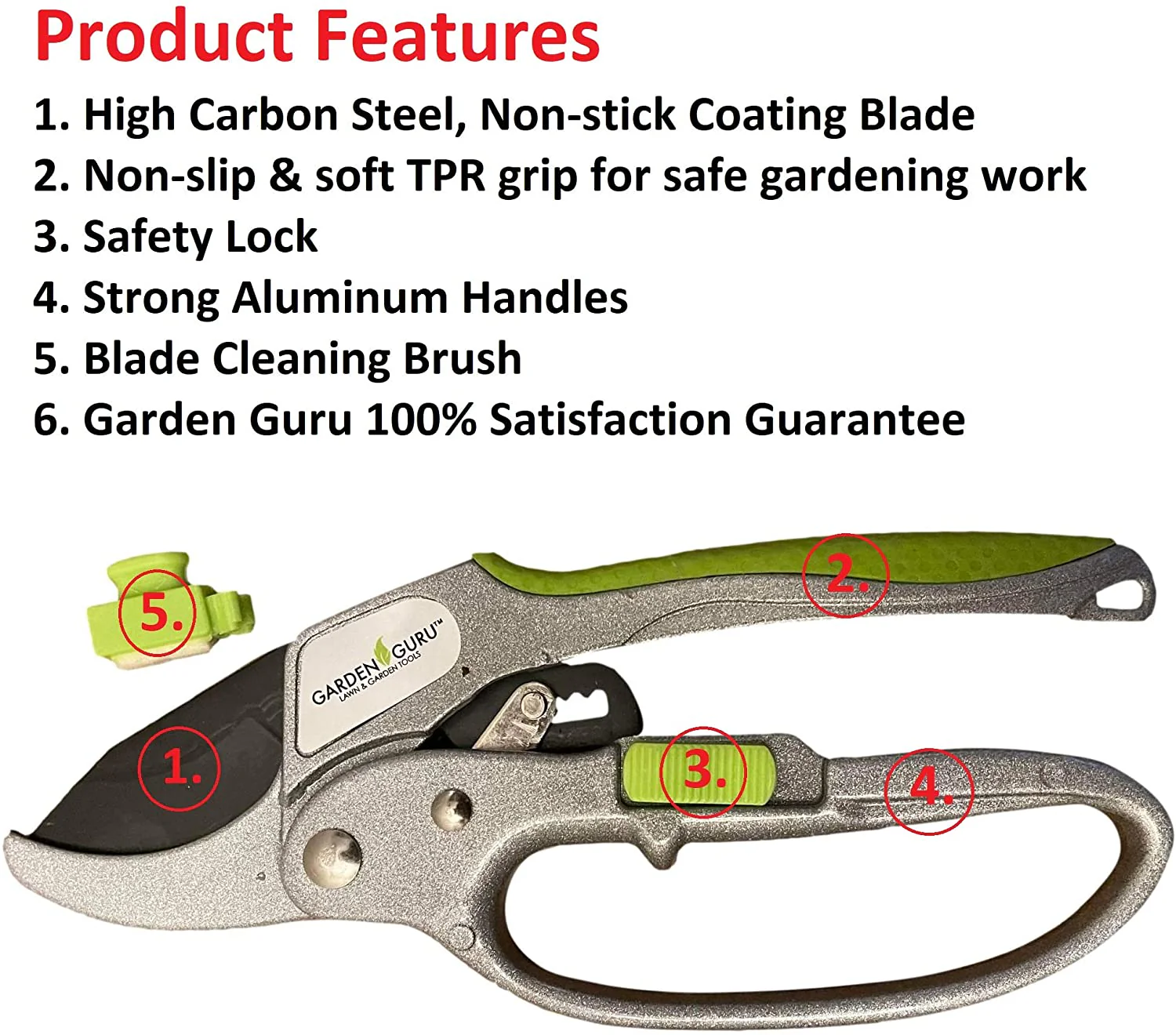 Ratchet Garden Pruning Shears Clippers Deluxe - Image 3