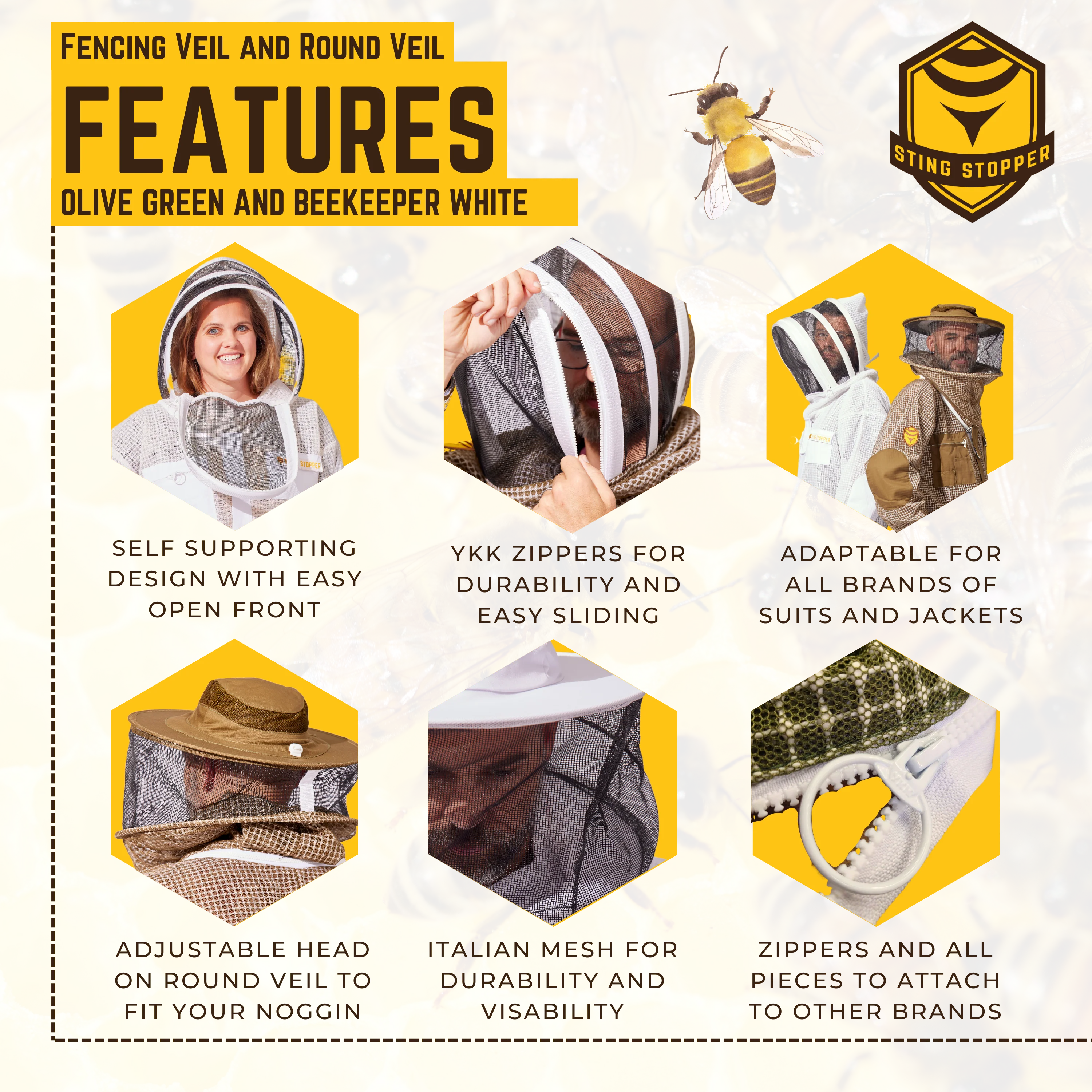 Round or Fencing Beekeeping Veil - Image 10