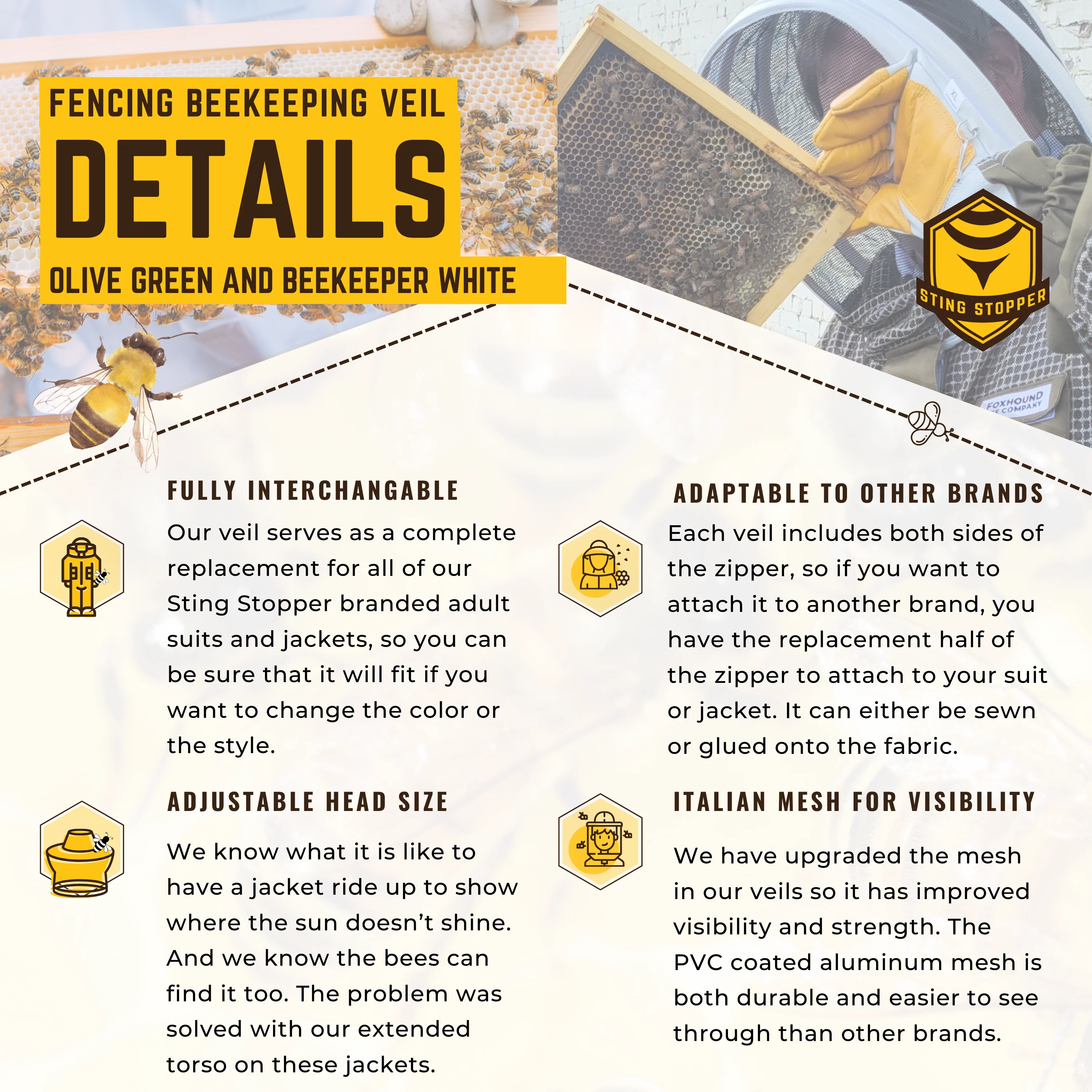 Round or Fencing Beekeeping Veil - Image 11