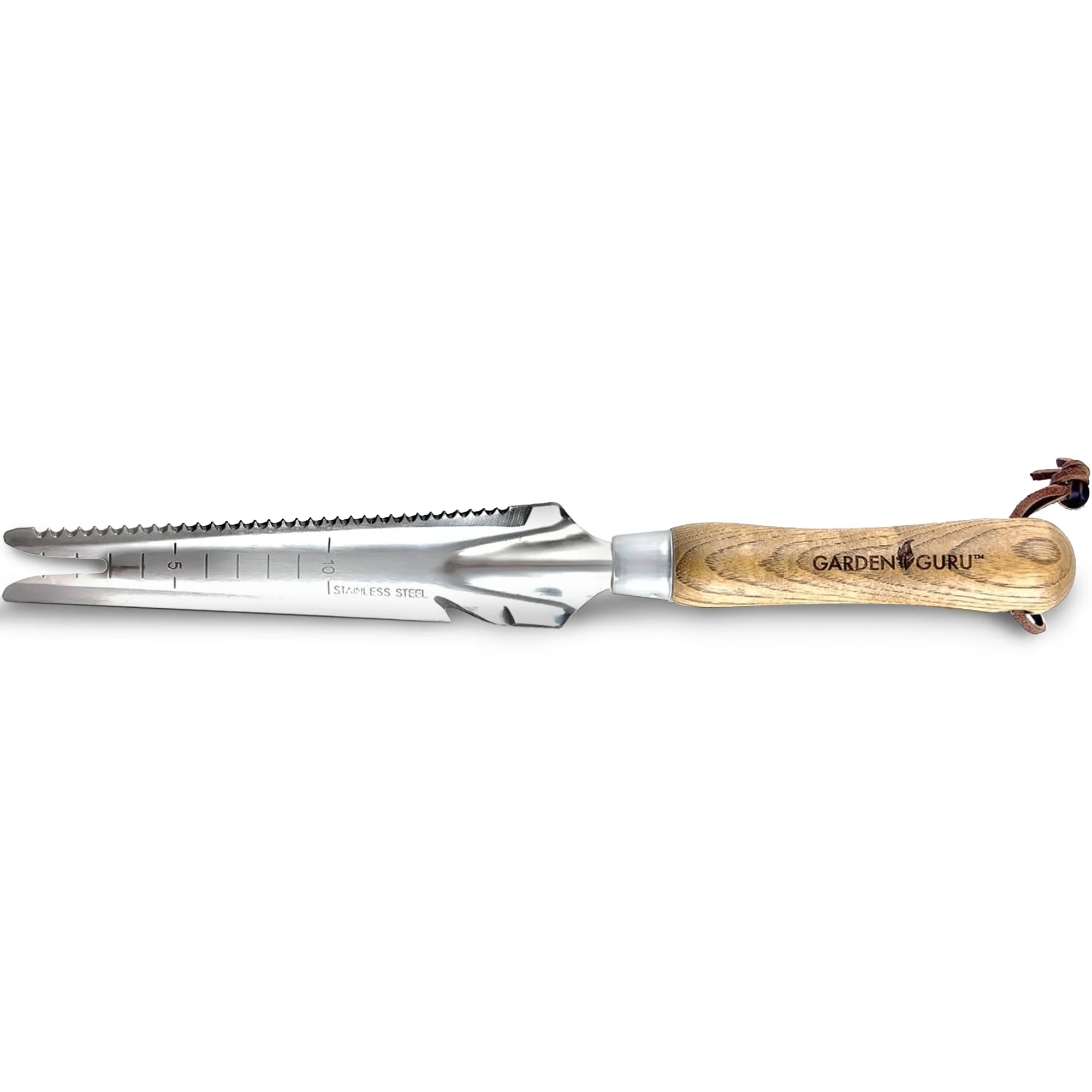 Stainless Steel 5-in-1 Weeder Trowel (classic wood handle) - Image 4