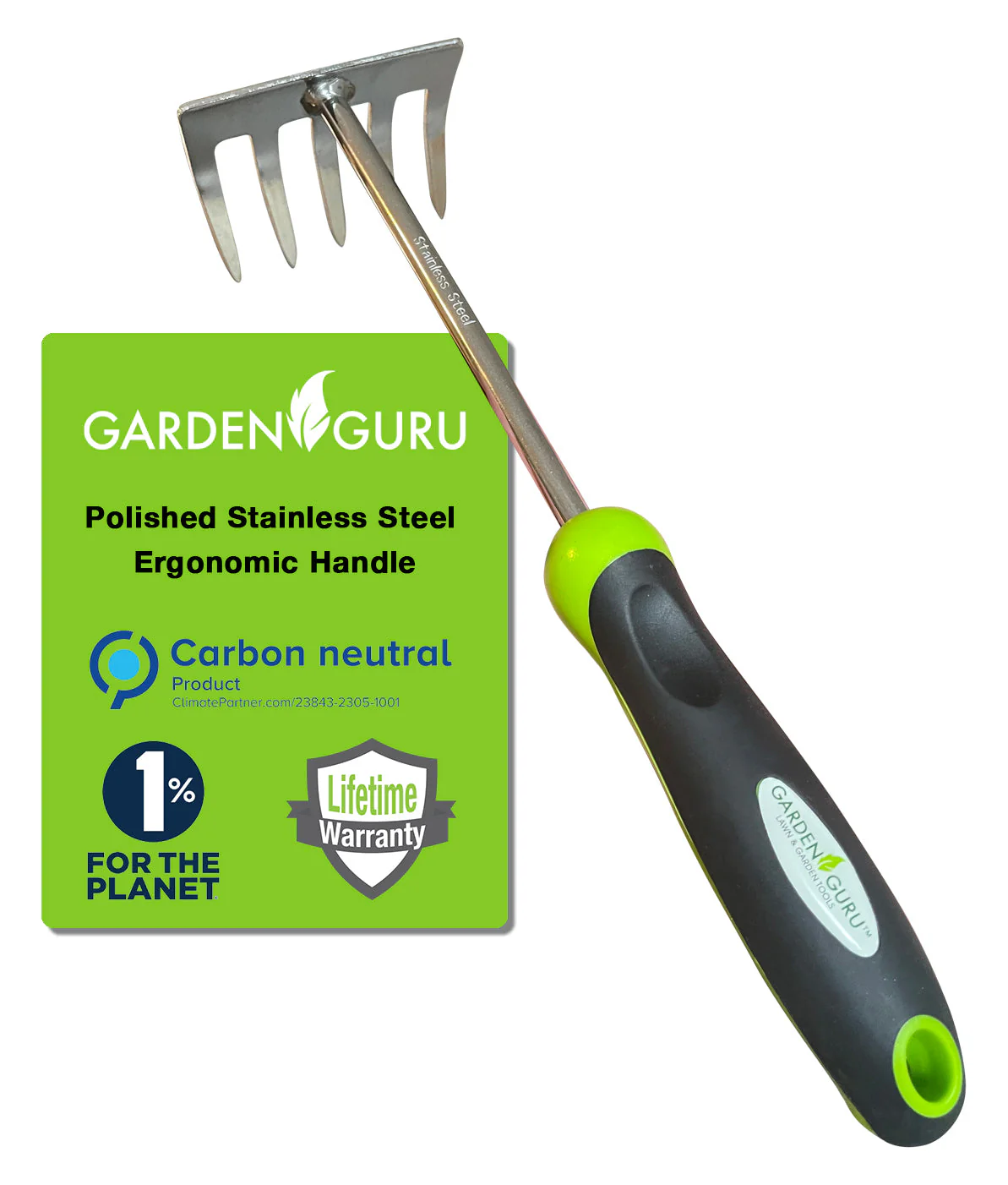 Stainless Steel 5 Tine Rake Cultivator Tiller Tool - Image 4