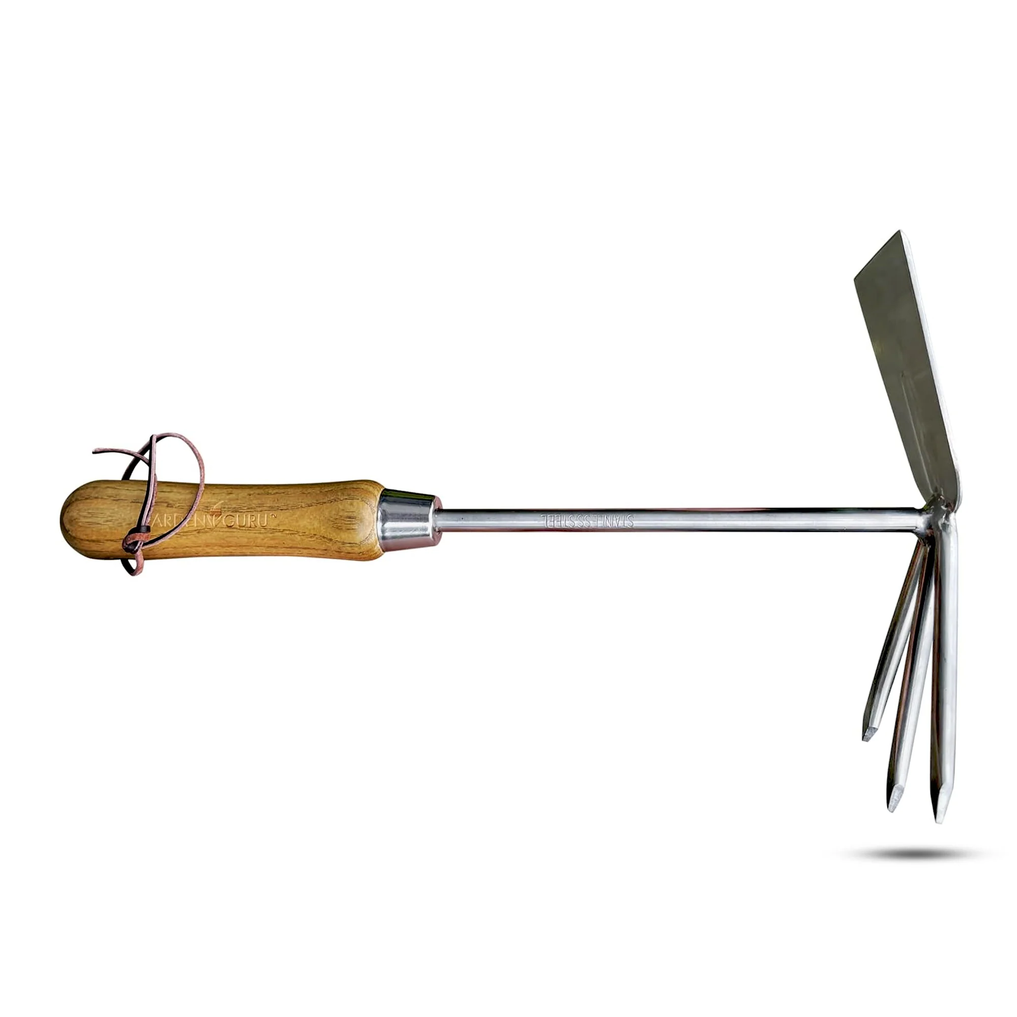 Stainless Steel Garden Cultivator Hoe (classic wood handle) - Image 3