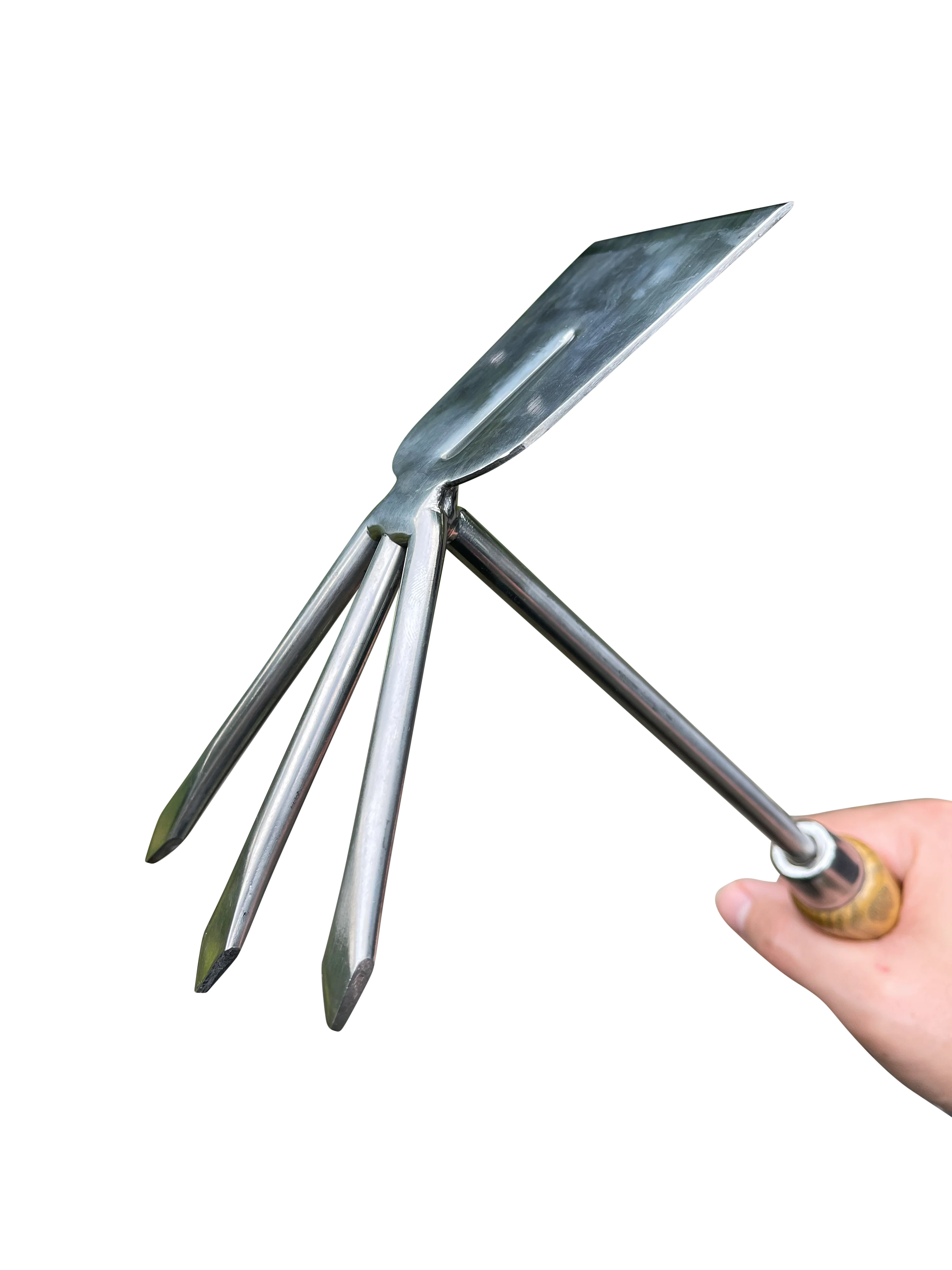 Stainless Steel Garden Cultivator Hoe (classic wood handle) - Image 4