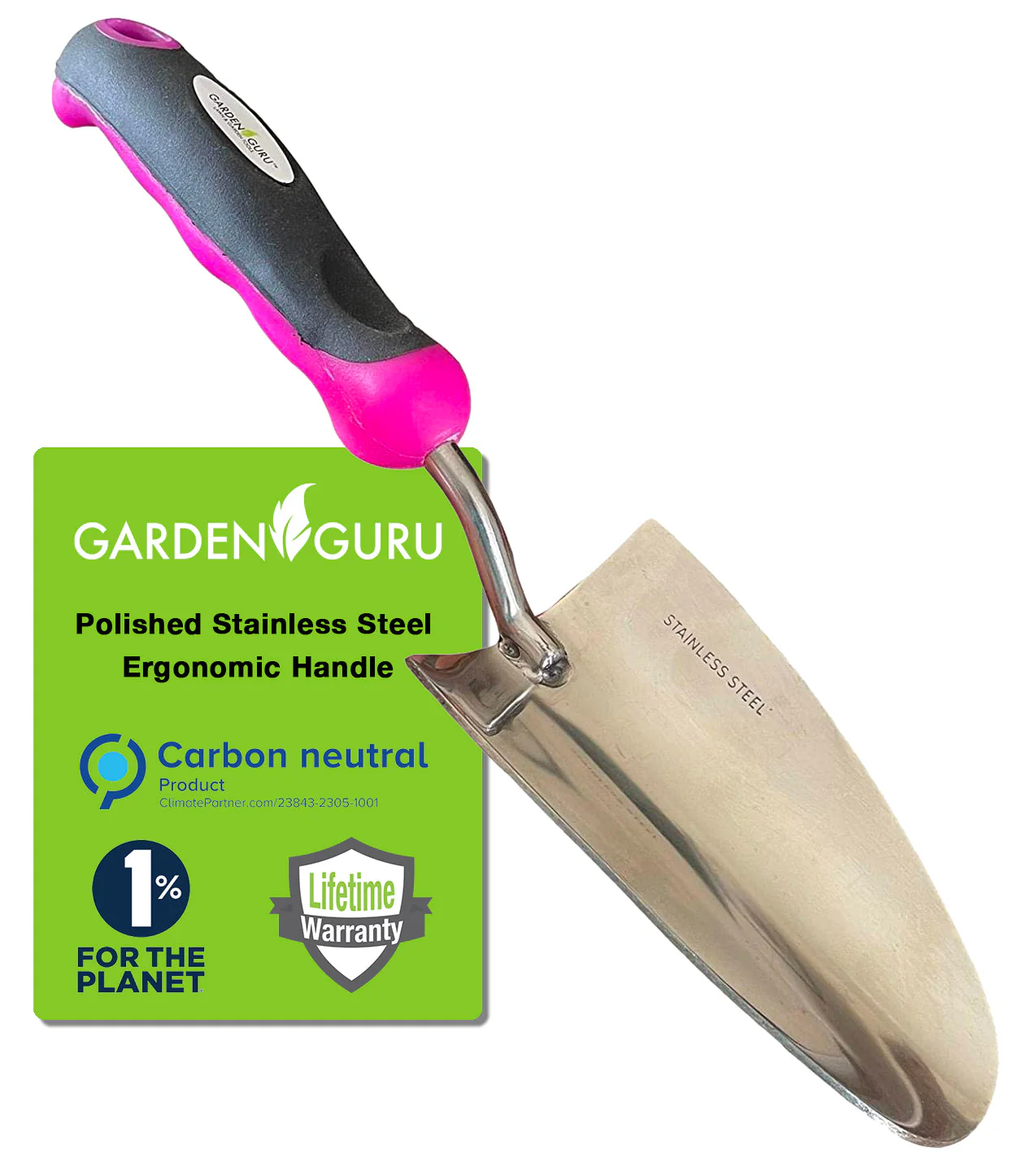 Stainless Steel Garden Trowel (Pink) - Image 2
