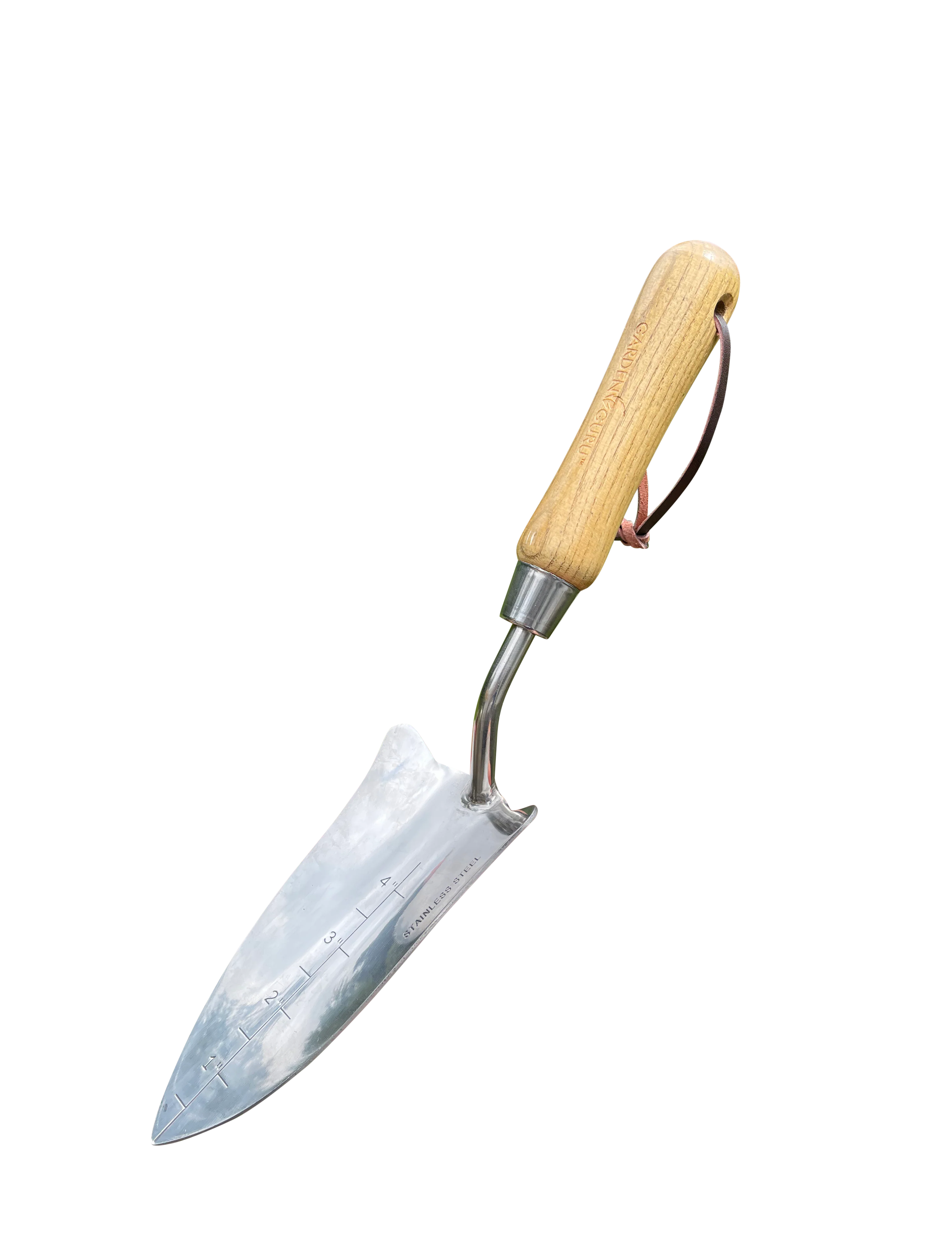 Stainless Steel Transplanter Trowel (classic wood handle) - Image 4