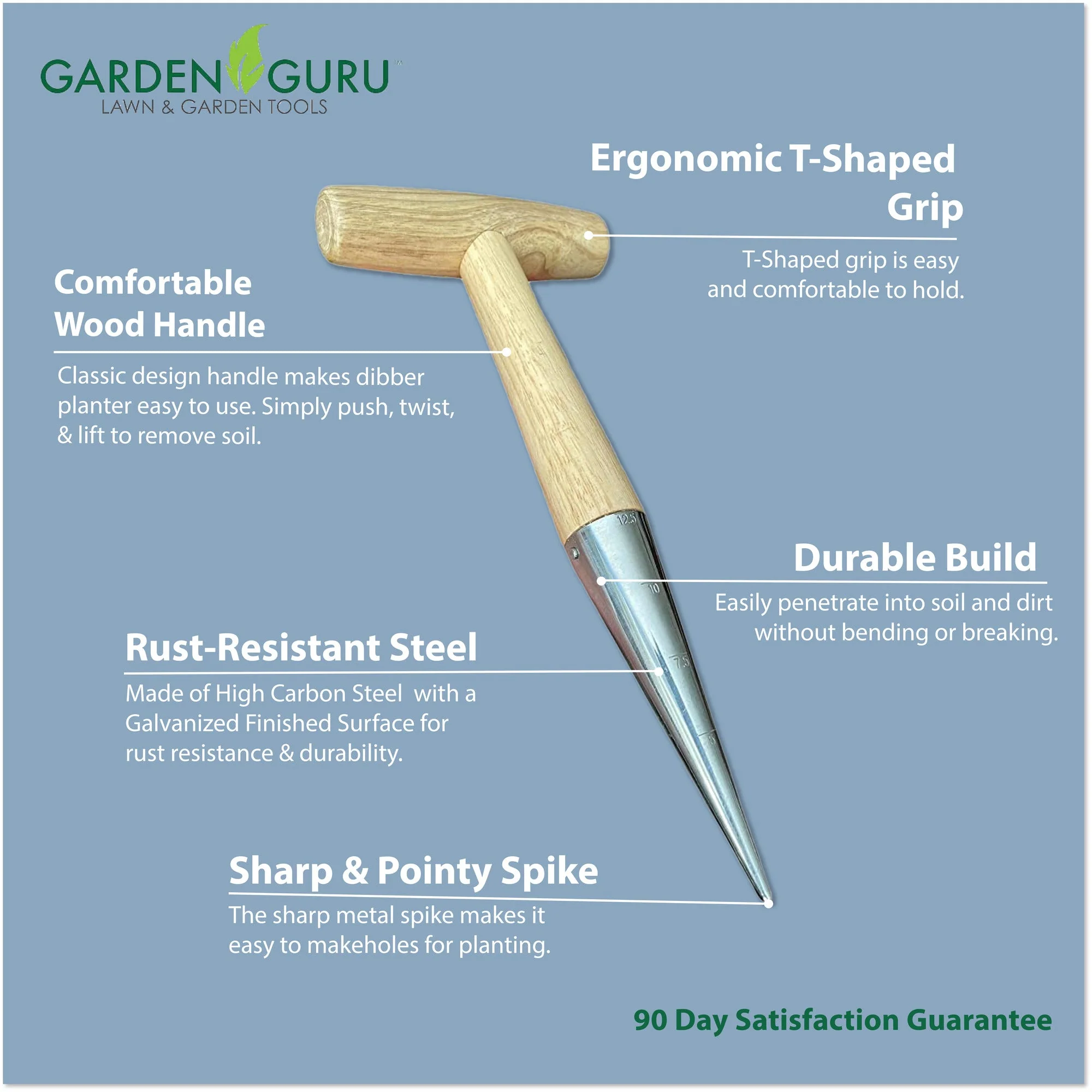 Steel Garden Dibber Planting Tool - Image 4