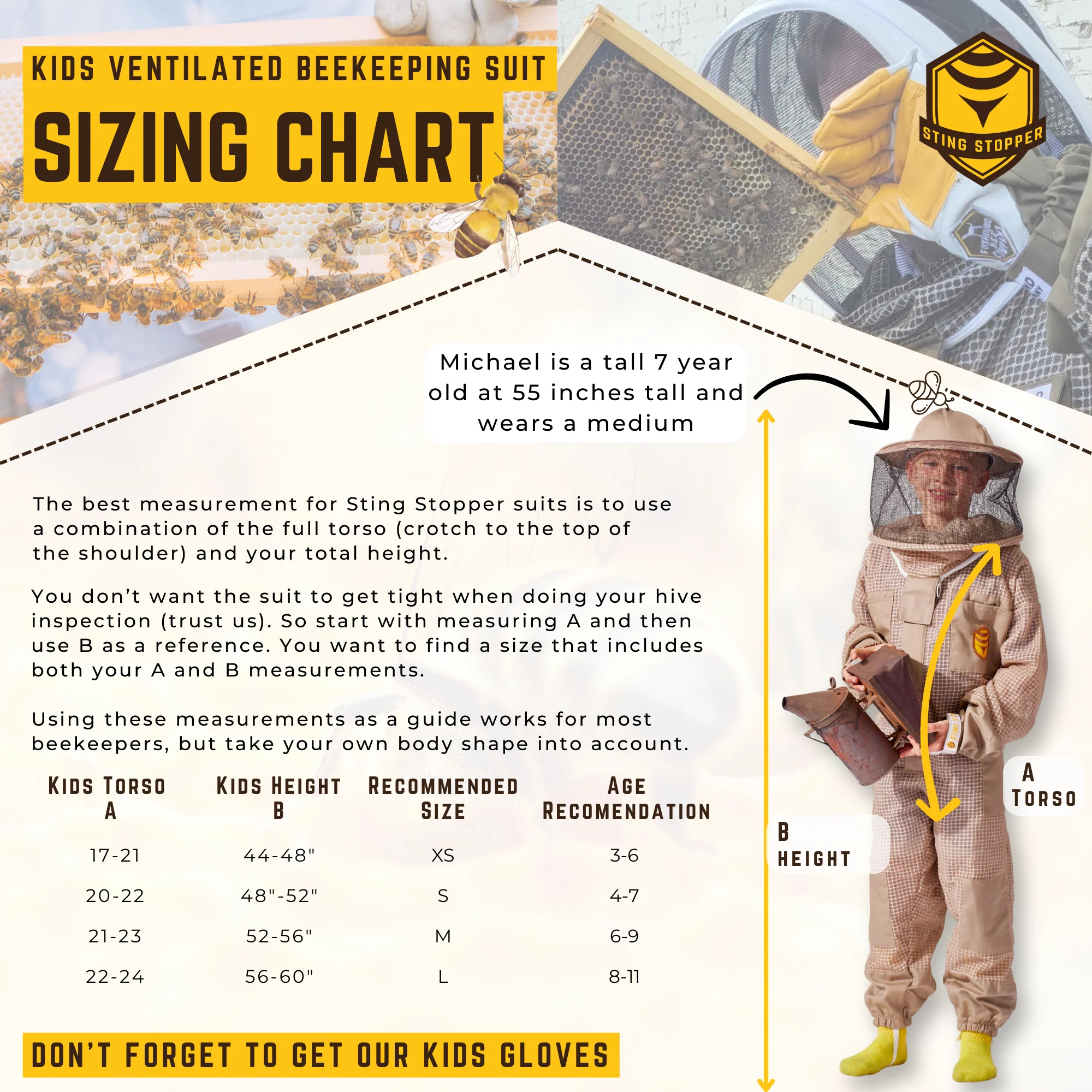 Sting Stopper Kids Ventilated Beekeeping Suit - Image 5