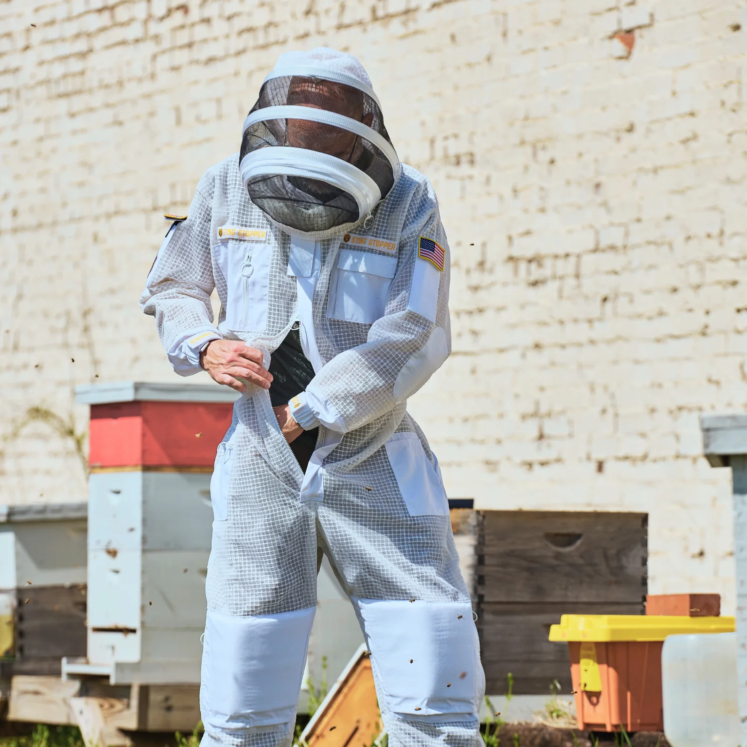 Sting Stopper Professional Ventilated Beekeeping Suit - Beekeeper White - Image 10