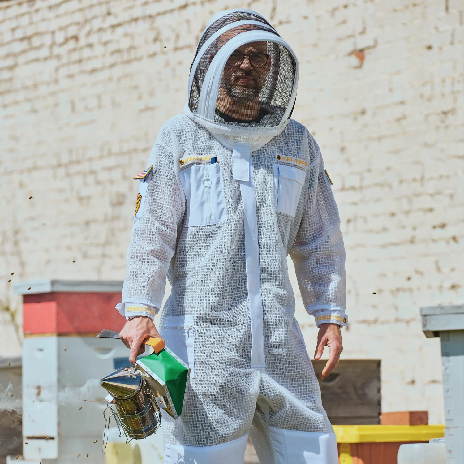 Sting Stopper Professional Ventilated Beekeeping Suit - Beekeeper White - Image 11