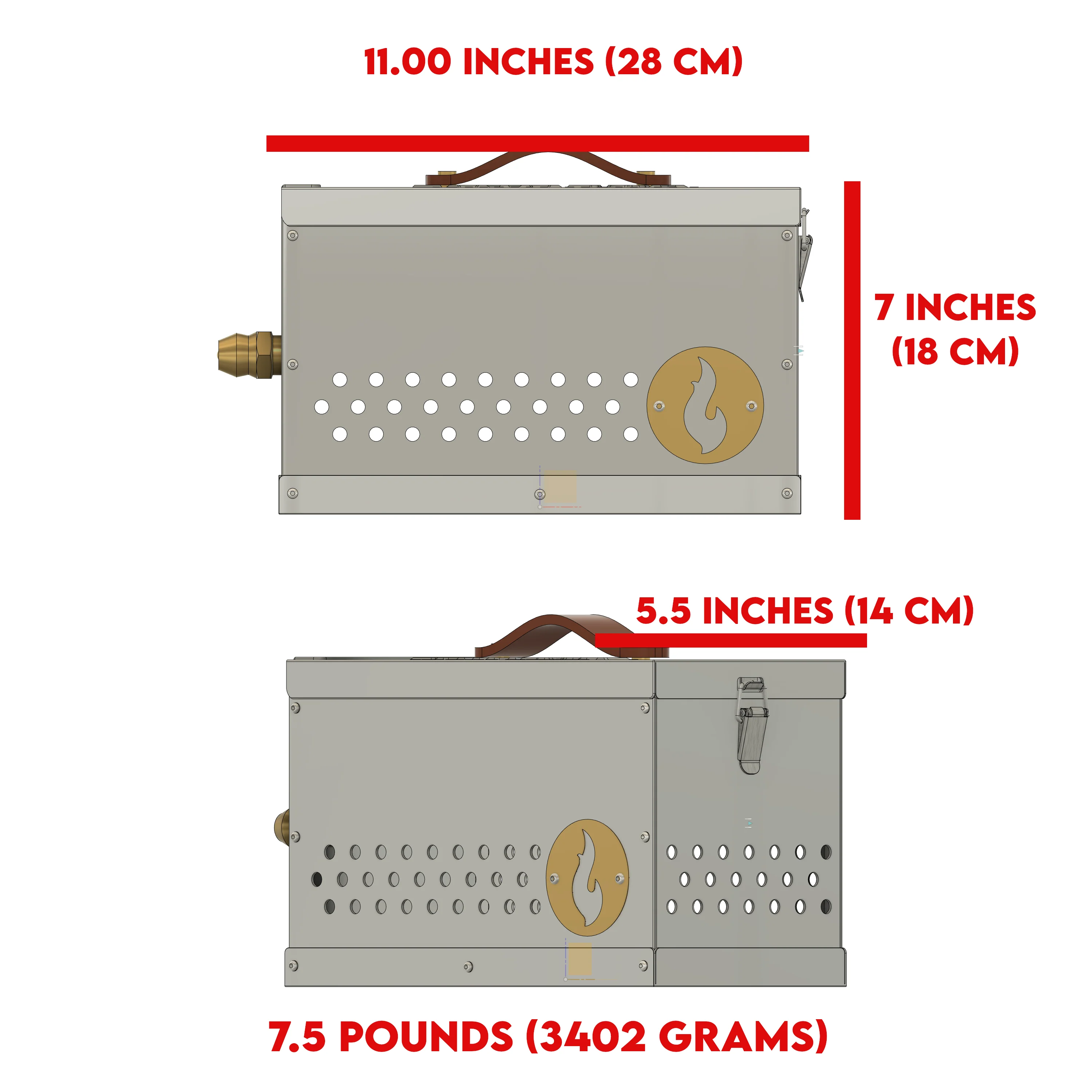 The Hekla: 304 Stainless Steel LavaBox with Dual-Burner - Image 3