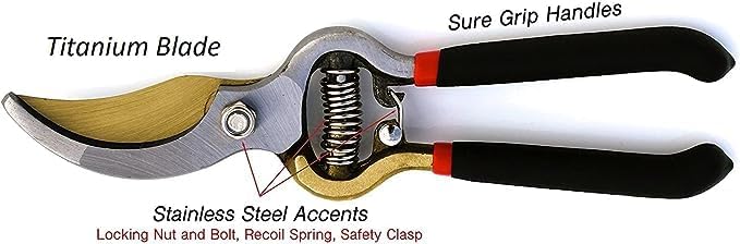 Titanium Bypass Garden Pruner Clippers - Image 4