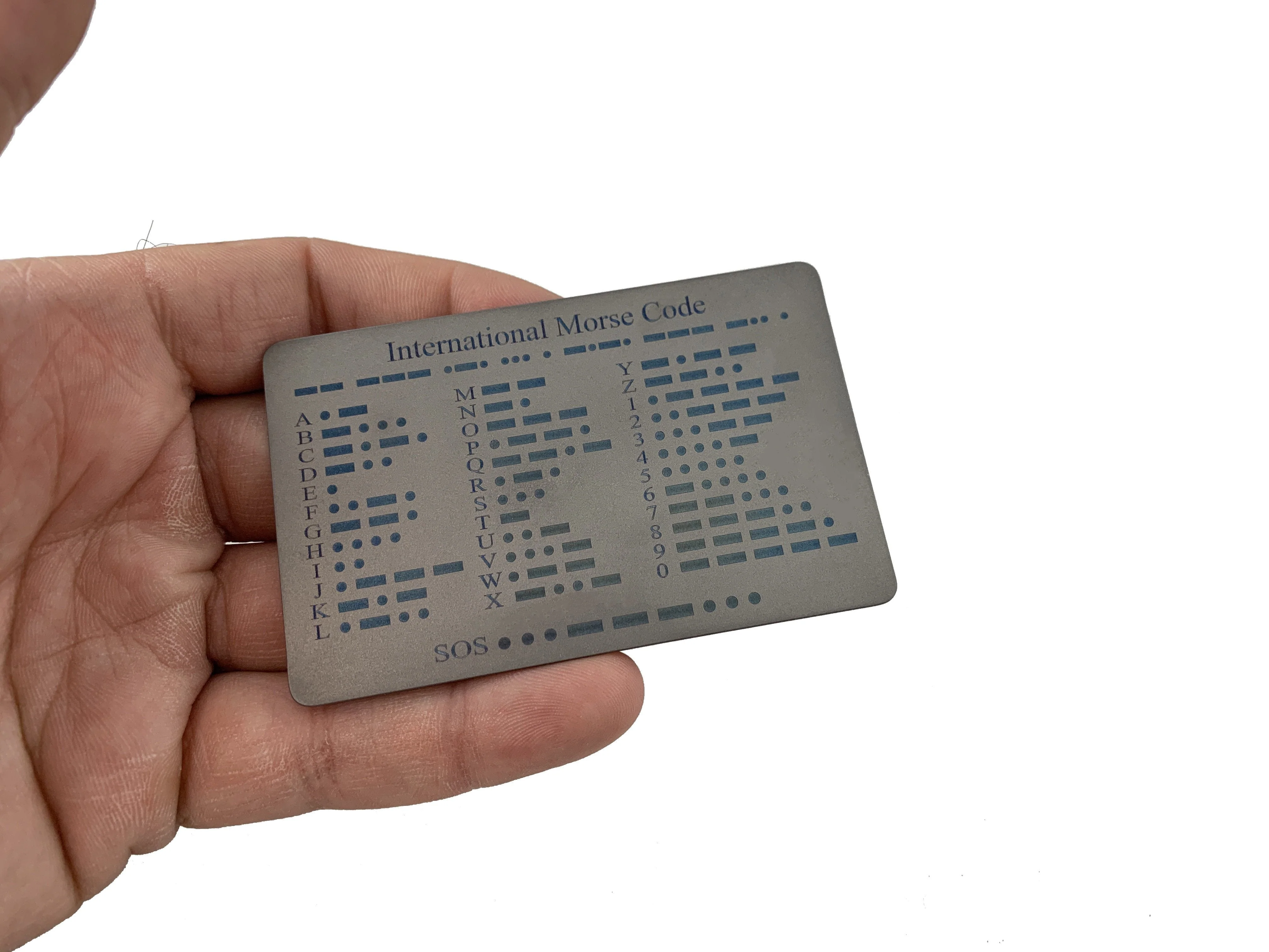 Titanium COMM Card - International Morse Code / SOS / Notes / Measurement - Image 2