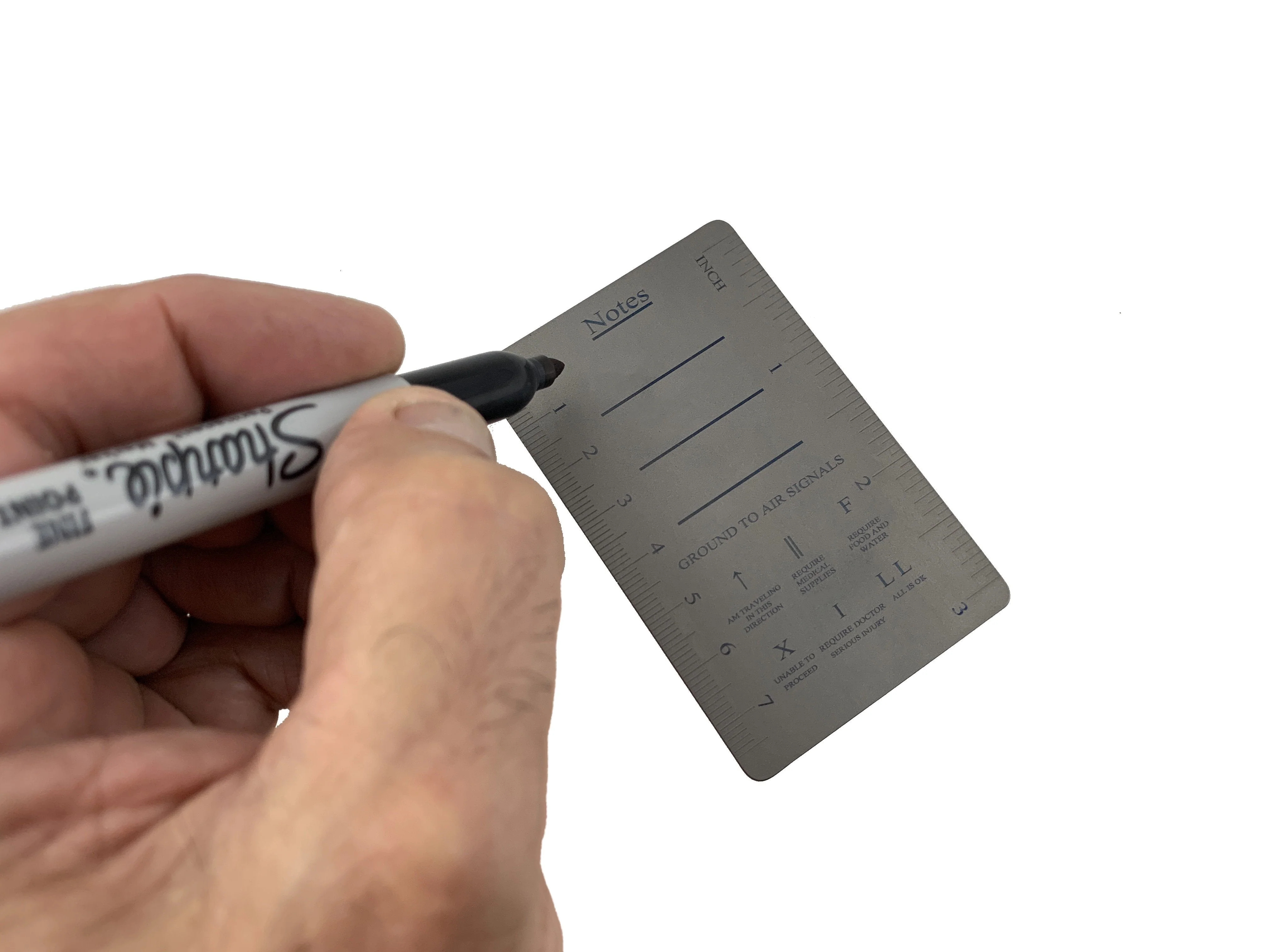 Titanium COMM Card - International Morse Code / SOS / Notes / Measurement - Image 5