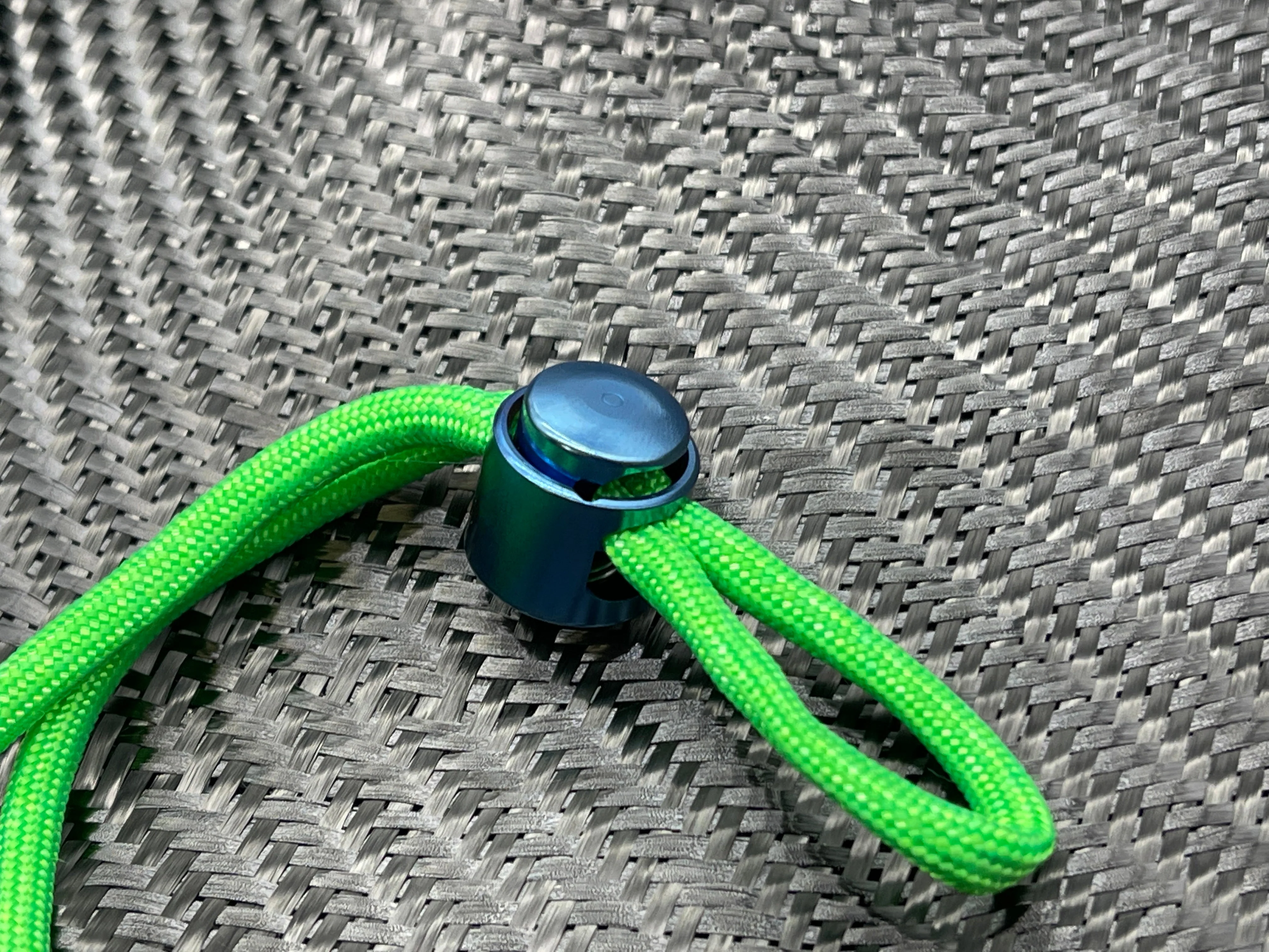 Titanium Double Cord Lock -  Blue Anodized ( Coming Back Soon ) - Image 2