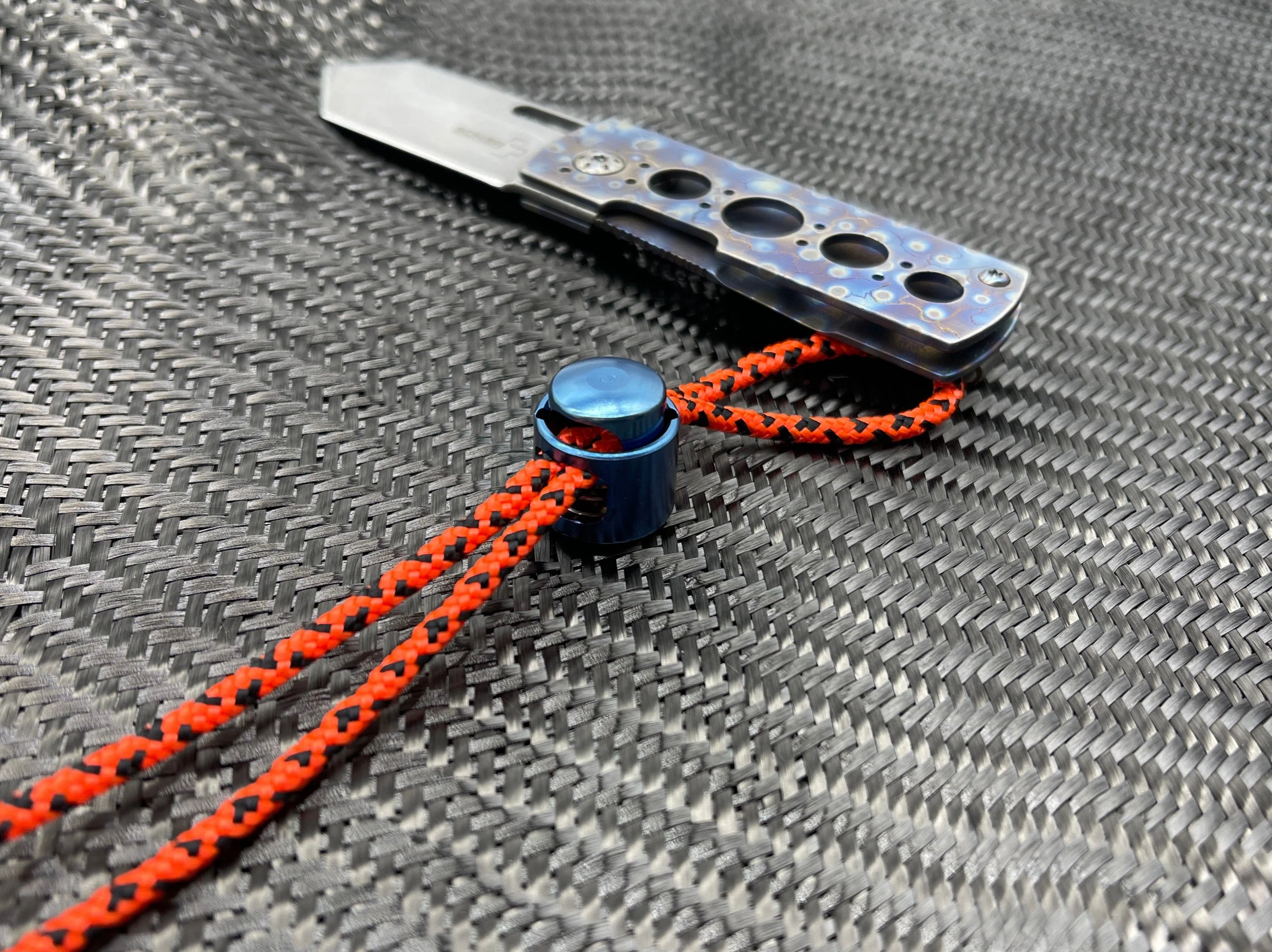 Titanium Double Cord Lock -  Blue Anodized ( Coming Back Soon ) - Image 3