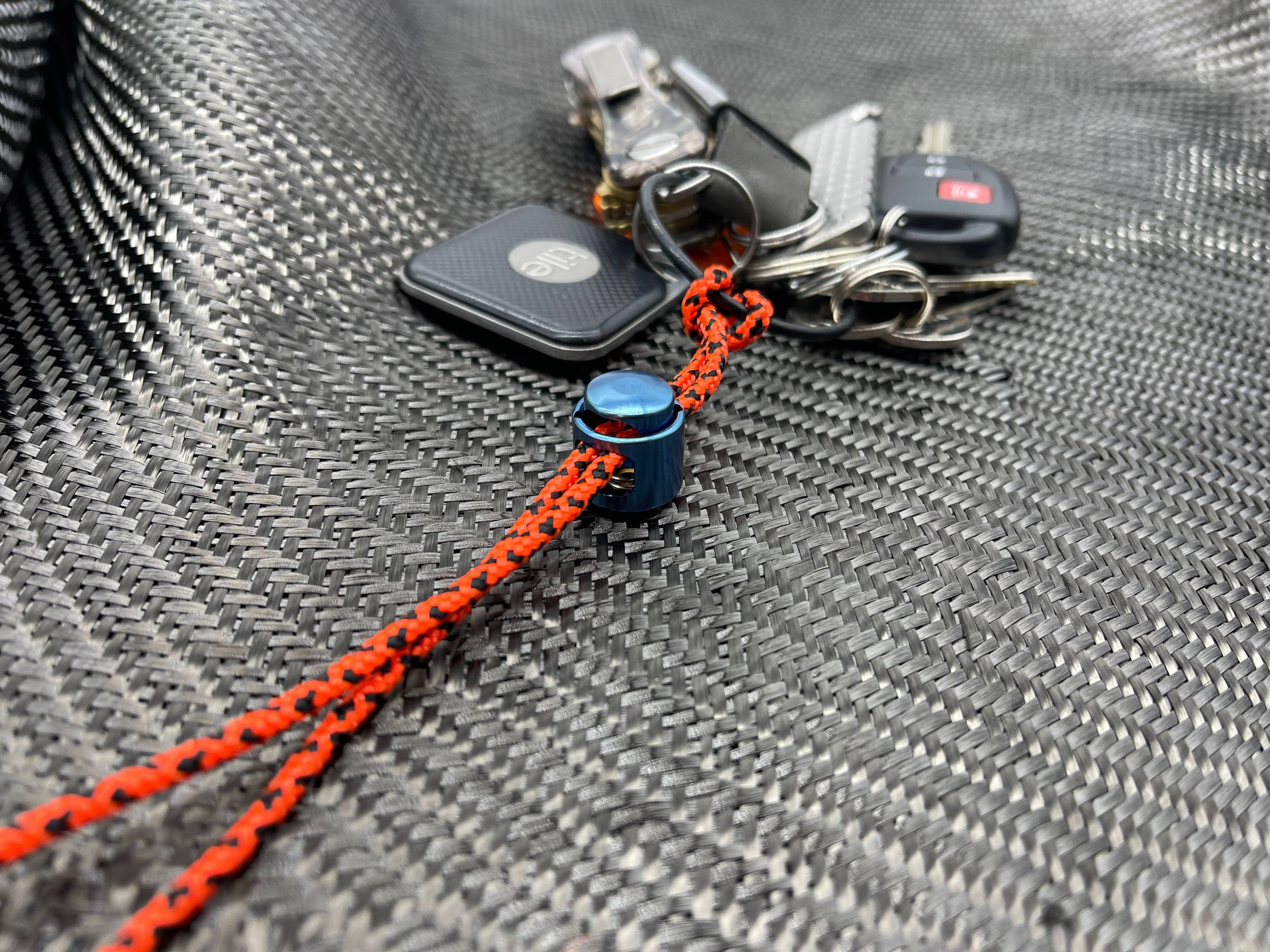Titanium Double Cord Lock -  Blue Anodized ( Coming Back Soon ) - Image 4
