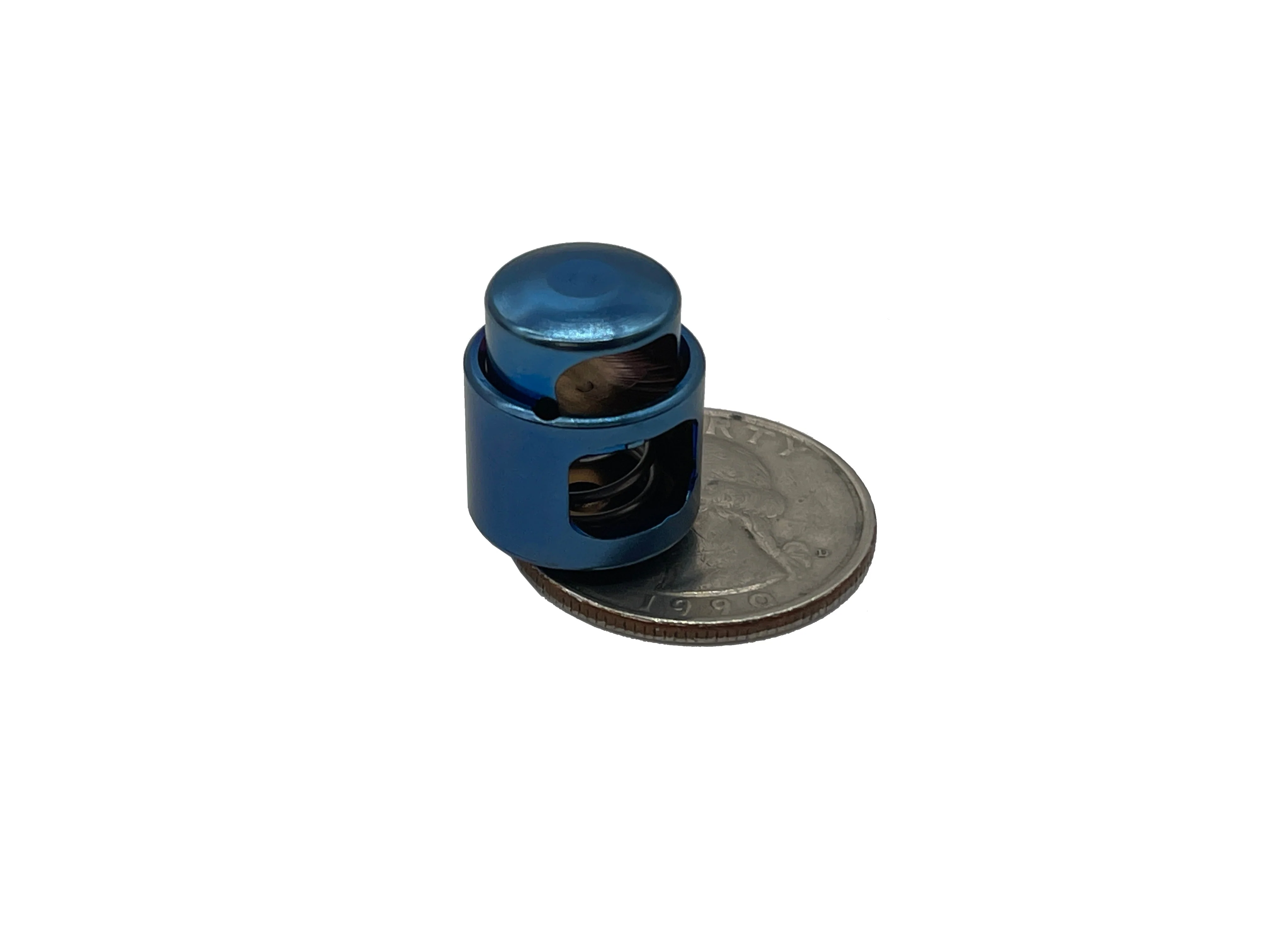Titanium Double Cord Lock -  Blue Anodized ( Coming Back Soon ) - Image 5