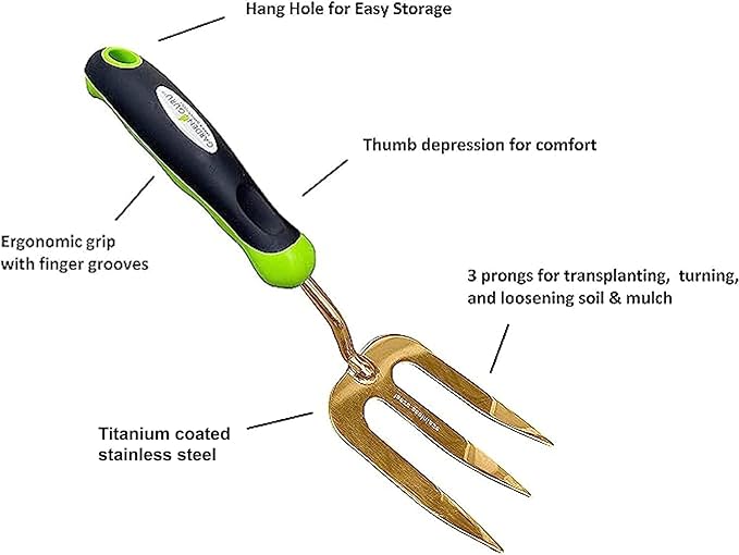 Titanium Garden Tool Set - Includes Hand Trowel Transplanter Cultivator - Image 2