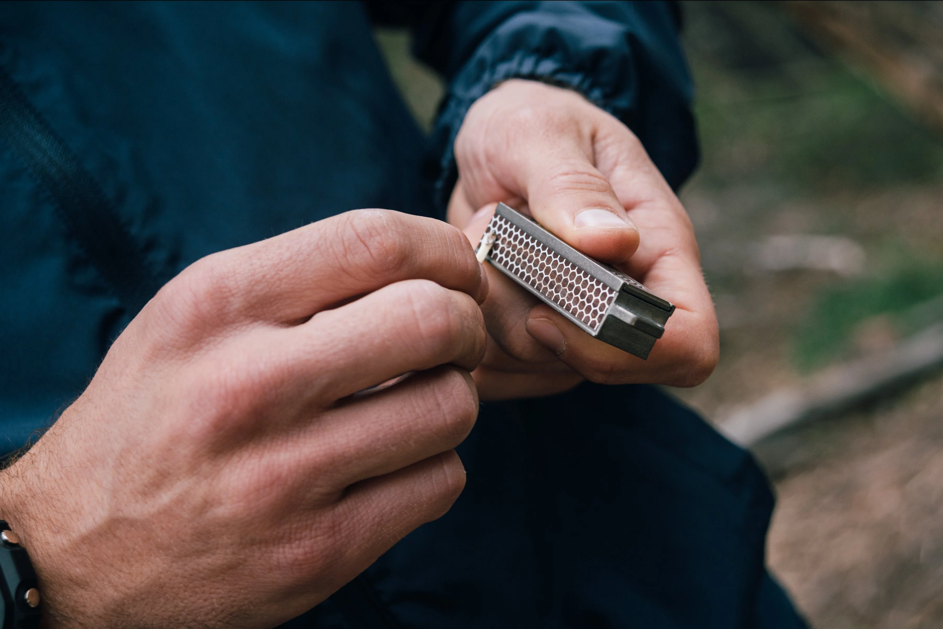 Titanium Match Slide Box With Loop - Image 5