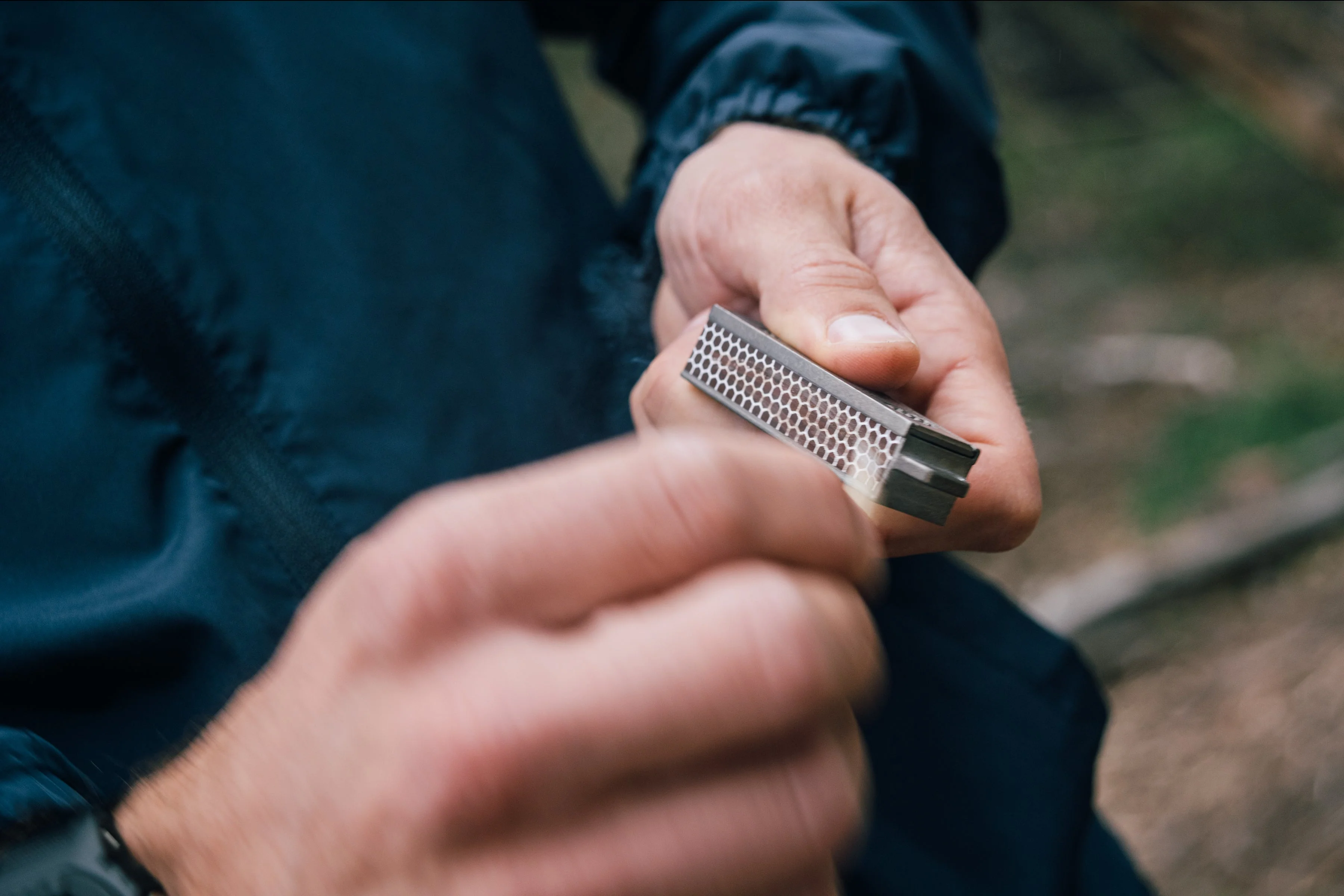 Titanium Match Slide Box With Loop - Image 9