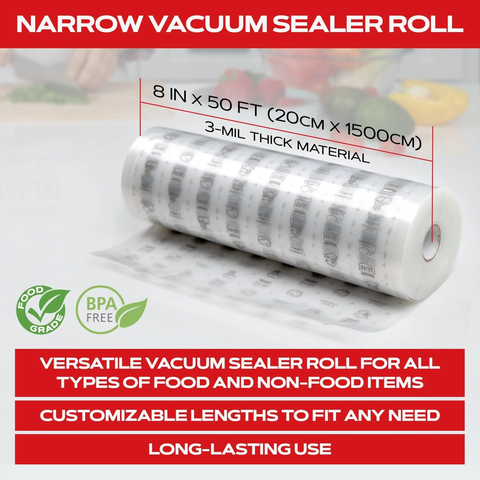 Vacuum Sealer Roll (8-inch) - Image 2