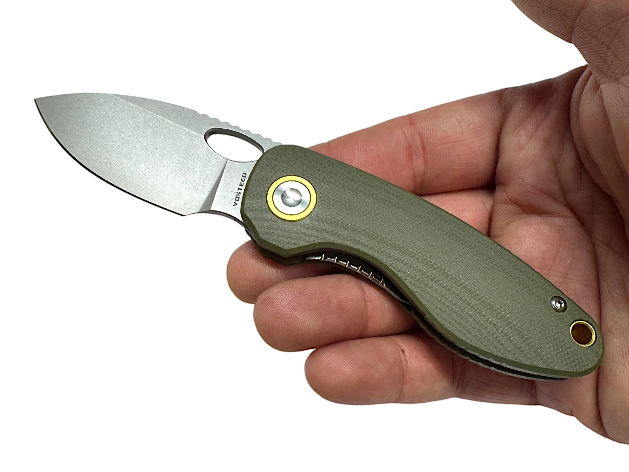 VOSTEED - Mini Acorn Knife - OD Green G10 - Liner Lock (2.46" 14C28N Blade ) - Image 2
