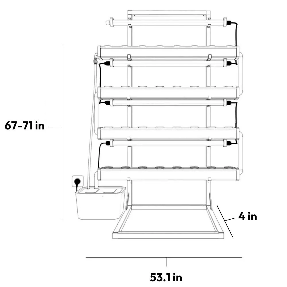 Wally 32 – Fixed Wall Hydroponic Gardening System - Image 2